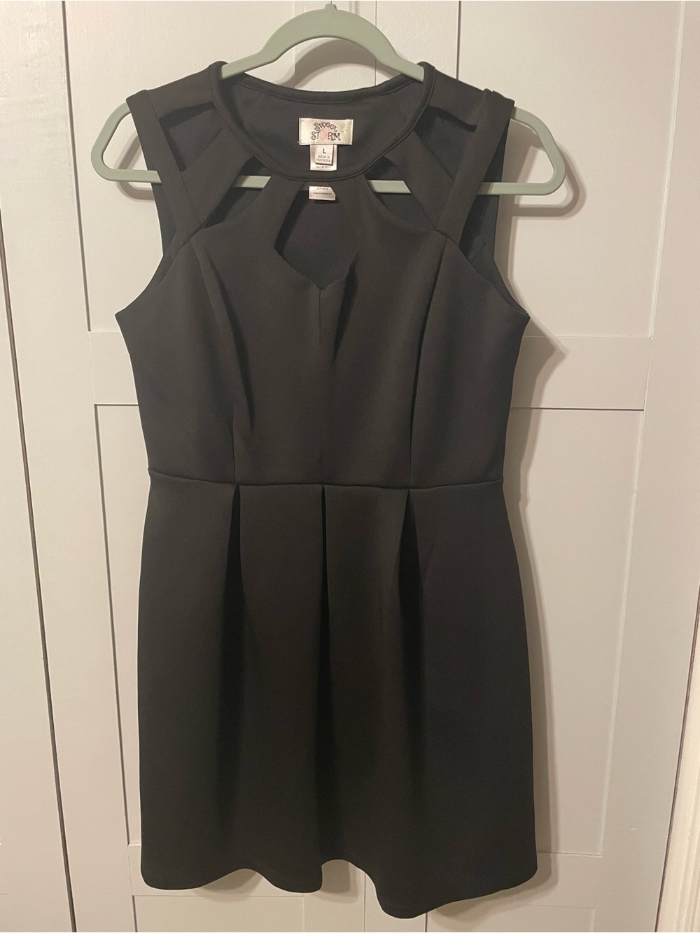 Sweet Storm Black Mini Dress with Cutout Neckline